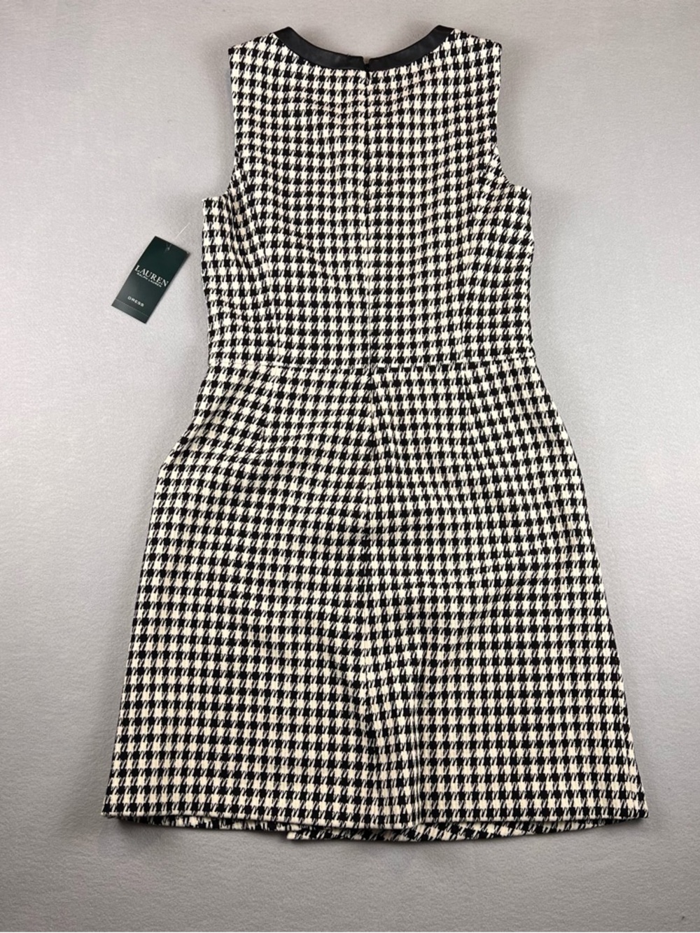 Ralph Lauren Black & White Houndstooth Sleeveless Midi Dress - Picture 5 of 9